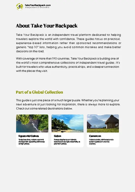 example page 1 from our offline Travel Guide for São Tomé and Príncipe